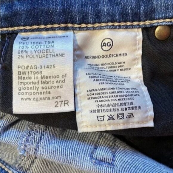 Adriano Goldschmied AG High-Rise Stevie Ankle Jeans Distressed Blue Denim Womens - Picture 5 of 11